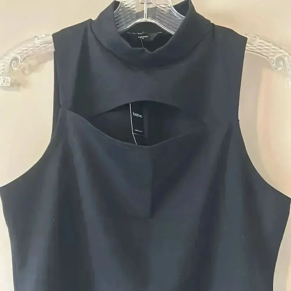 BEBE halter cut out top NWT